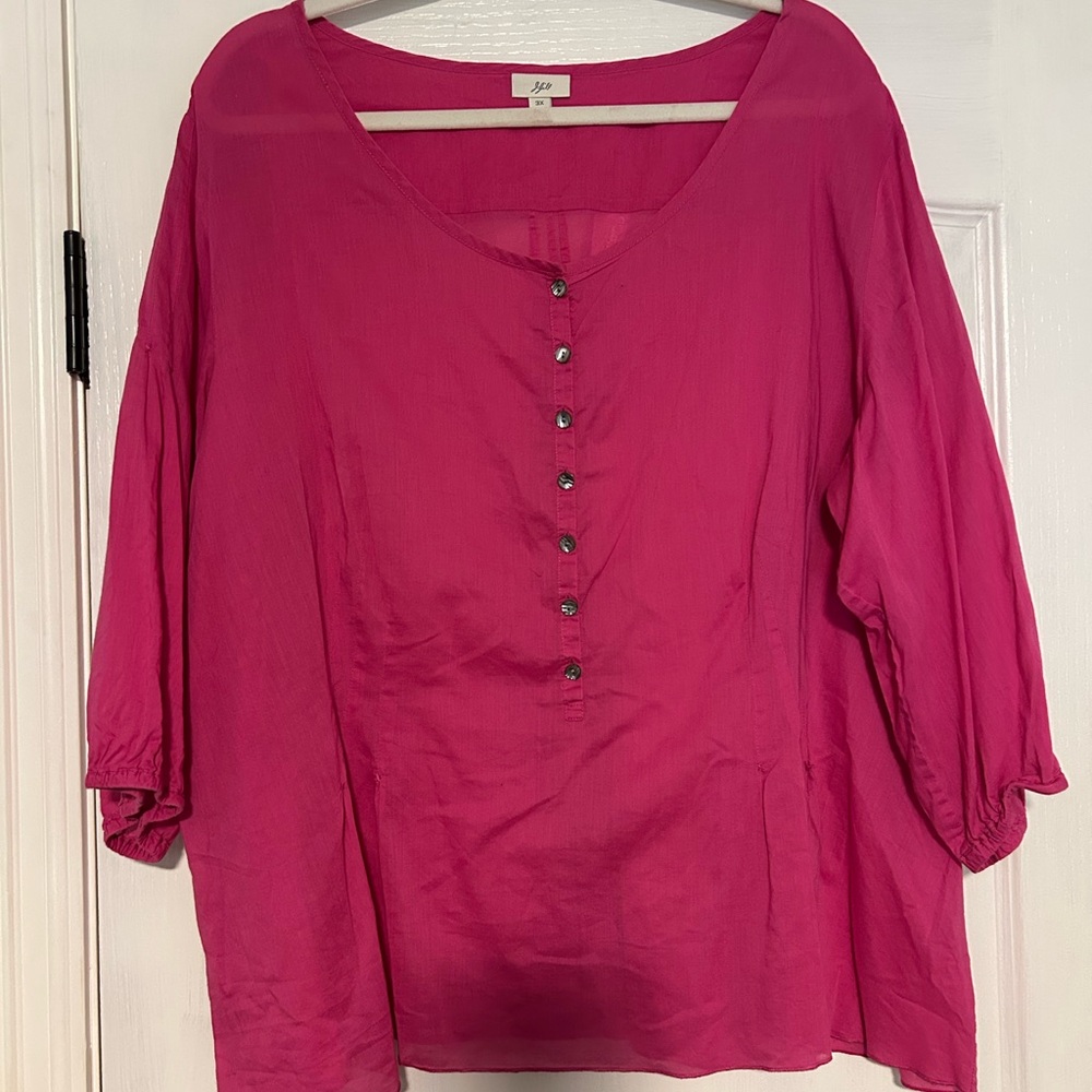 J Jill Vibrant Pink Blouse